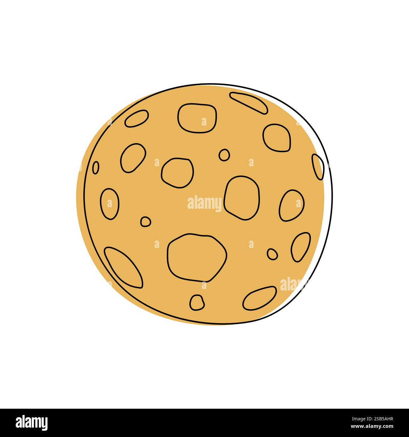 Moon in flat design style. Vector illustration. Vector illustration Stock Vector