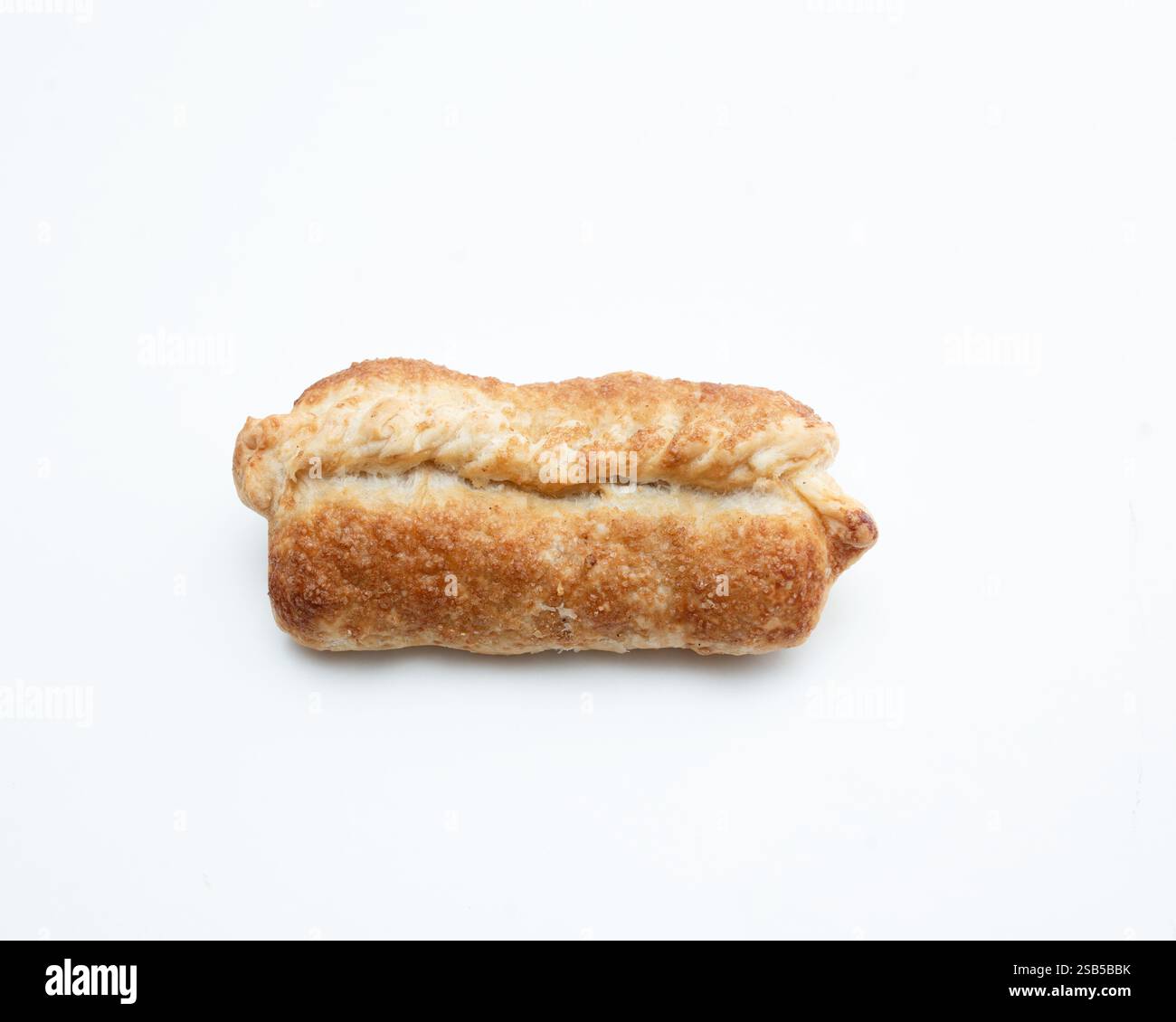 Two crispy apple pies isolated on white background. Stock Photo