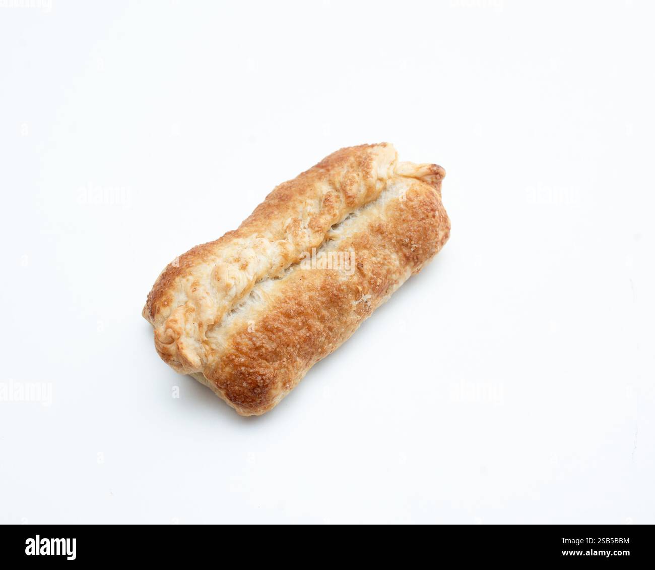 Two crispy apple pies isolated on white background. Stock Photo