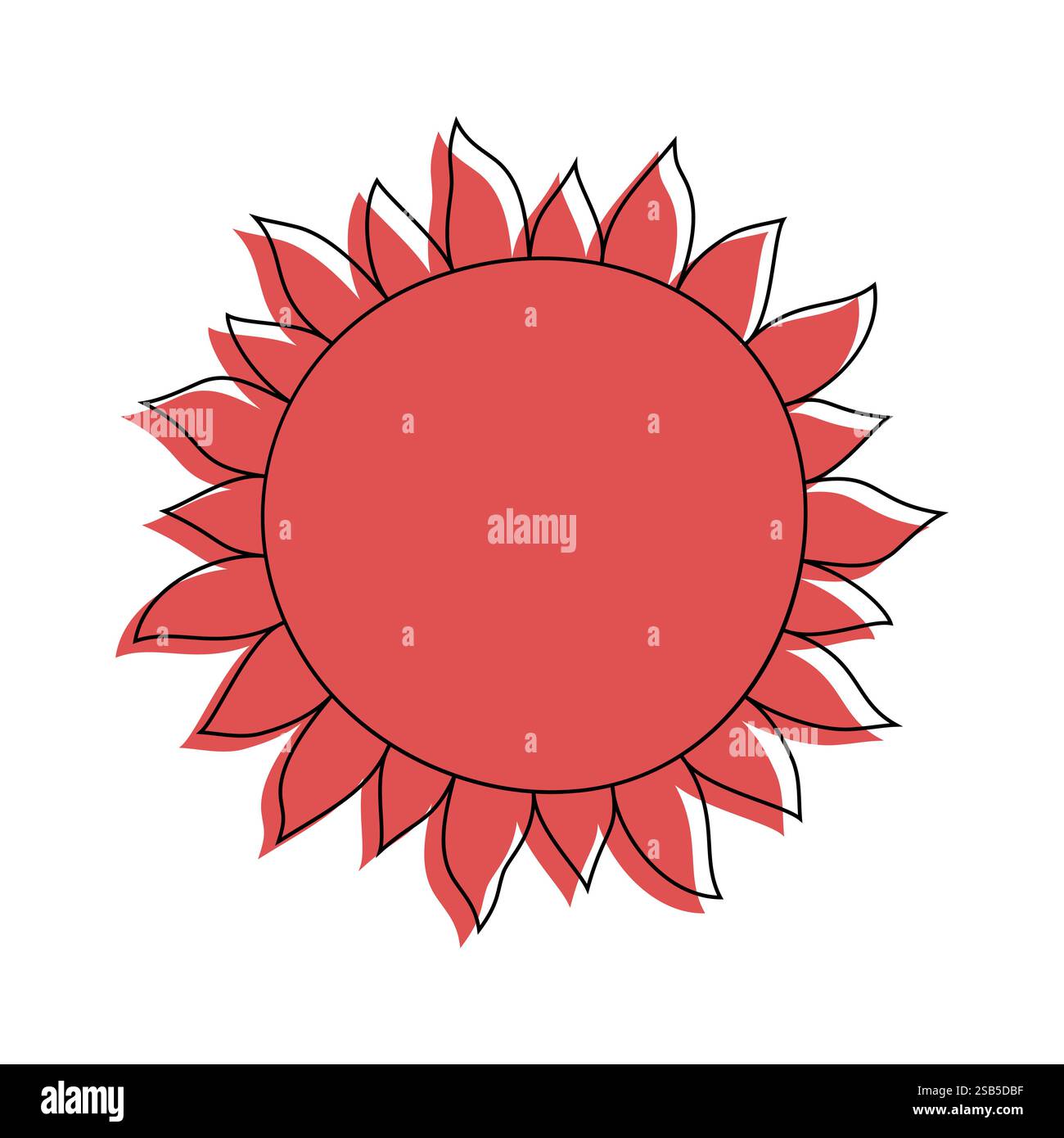 Sun Drawing on White Background. Vector illustration Stock Vector