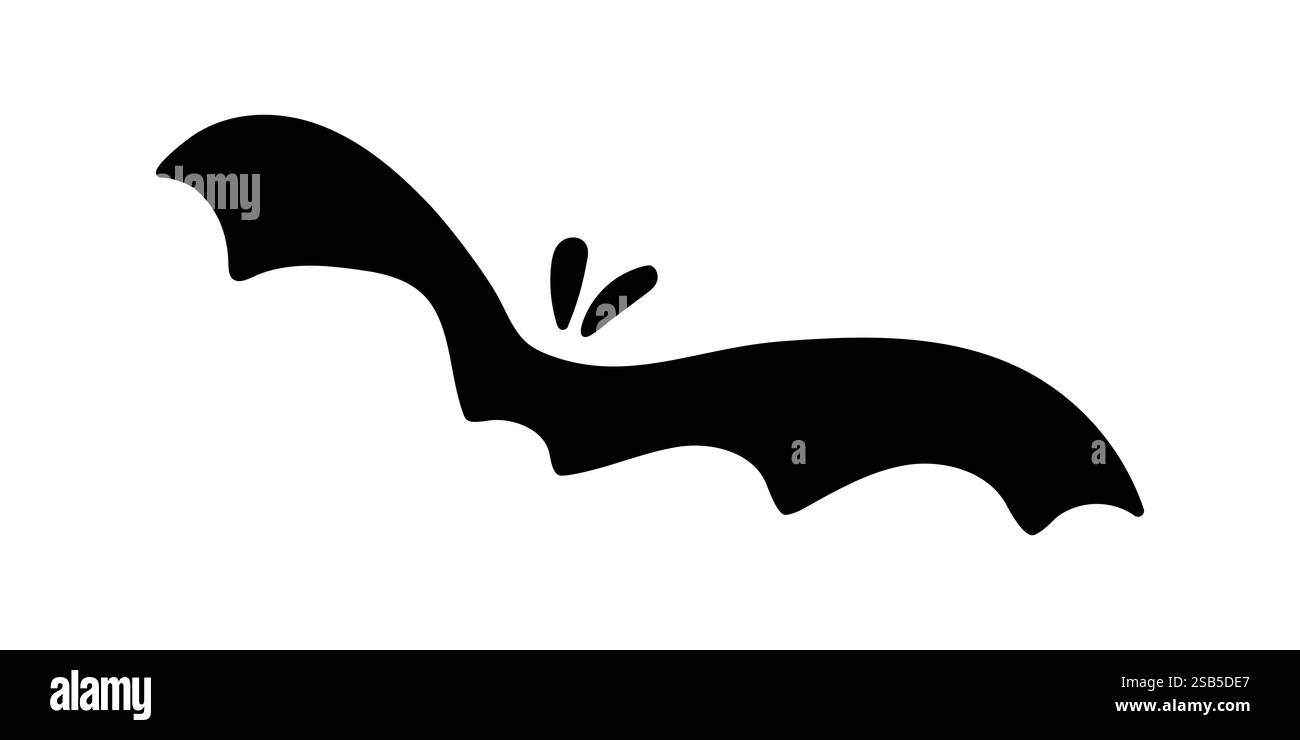 Halloween black bat silhouette isolated. Vector illustration Stock ...
