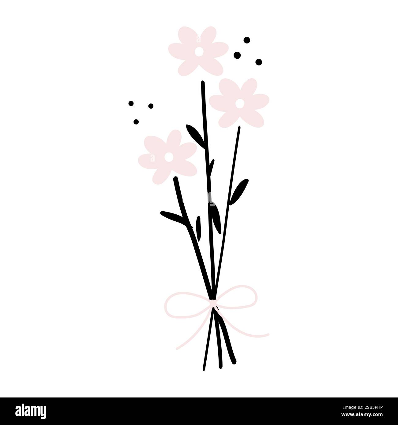 Daisy pink ribbon on Stock Vector Images - Alamy