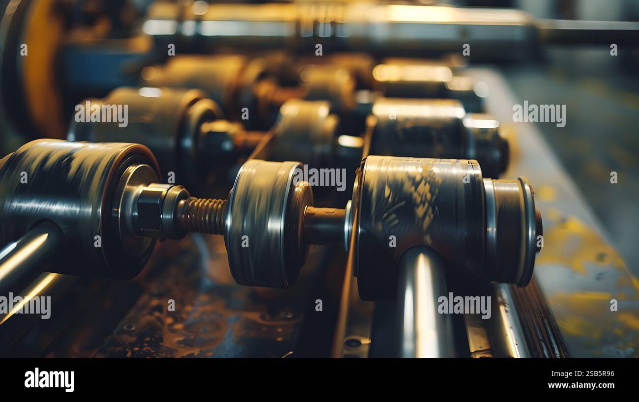 This high-detail image captures the intricate mechanical components of ...