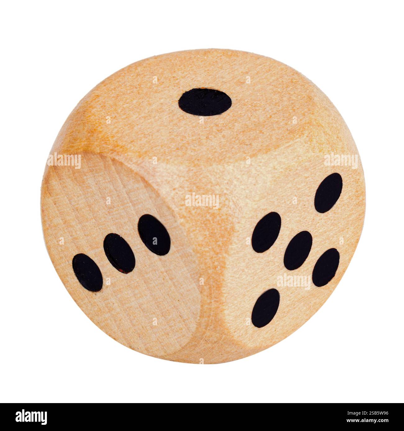 dice wood isolated on white background. Stock Photo