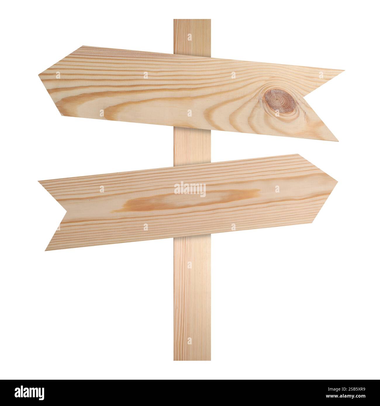 Wooden signpost with arrow-shaped pointers isolated on white Stock ...