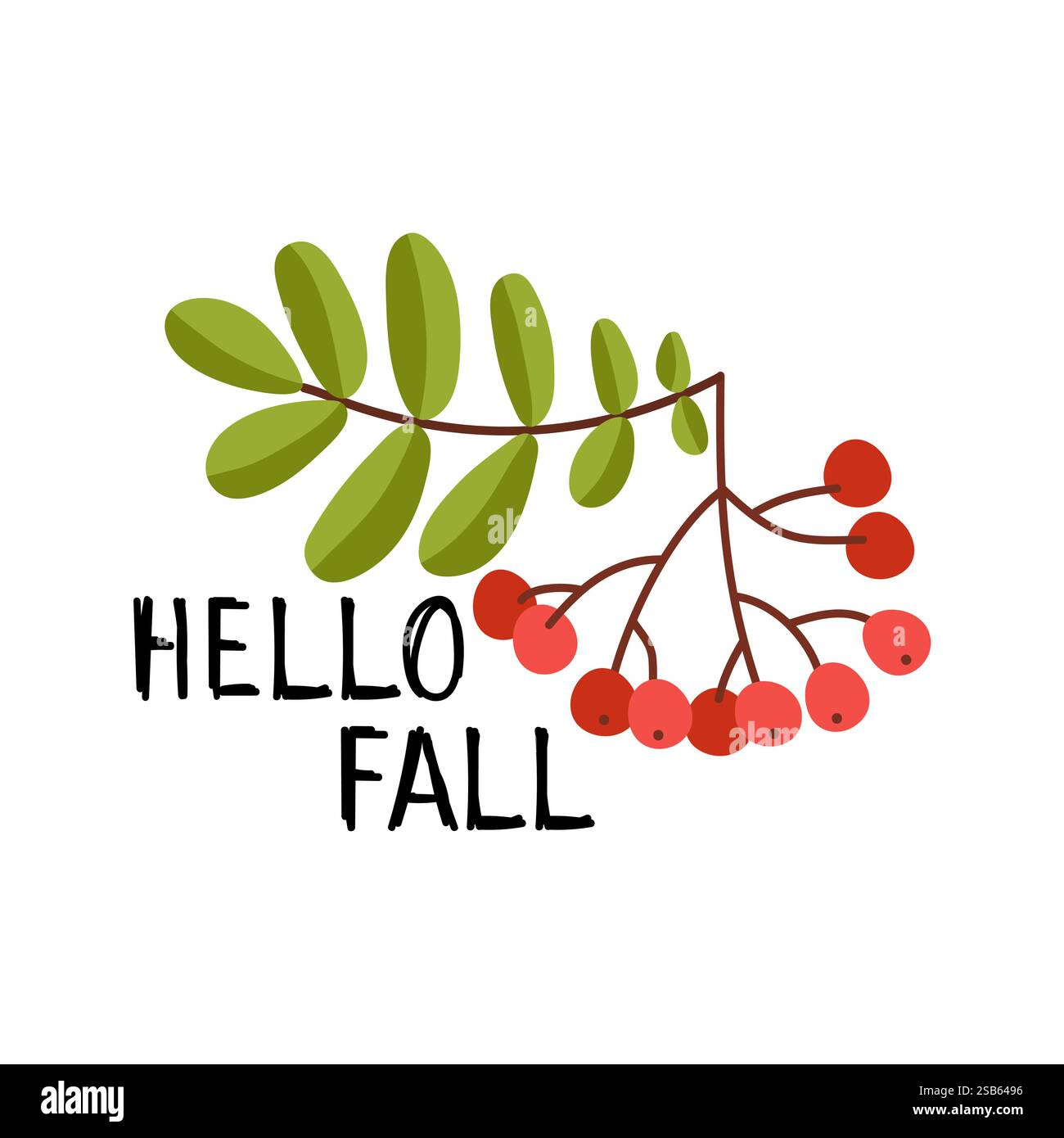 Hello Fall Vector. Perfect for Autumn. Vector illustration Stock Vector