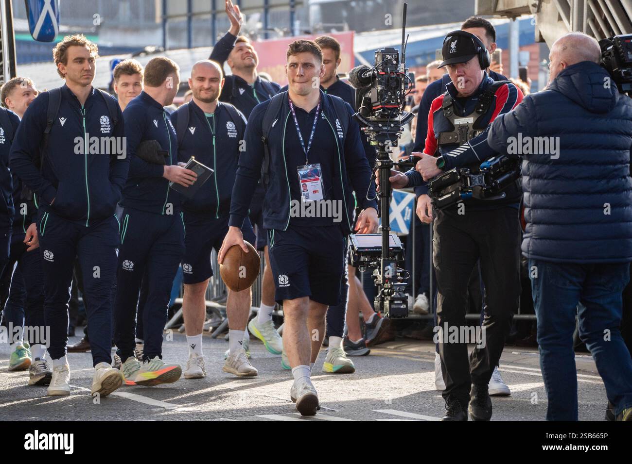 Scotland CoCaptain 7. Rory Darge (COCAPTAIN) leads his team out