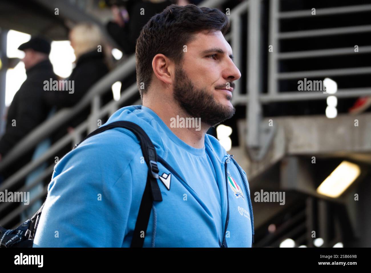 Captain 7. Michele Lamaro (Captain) leads his team out before the