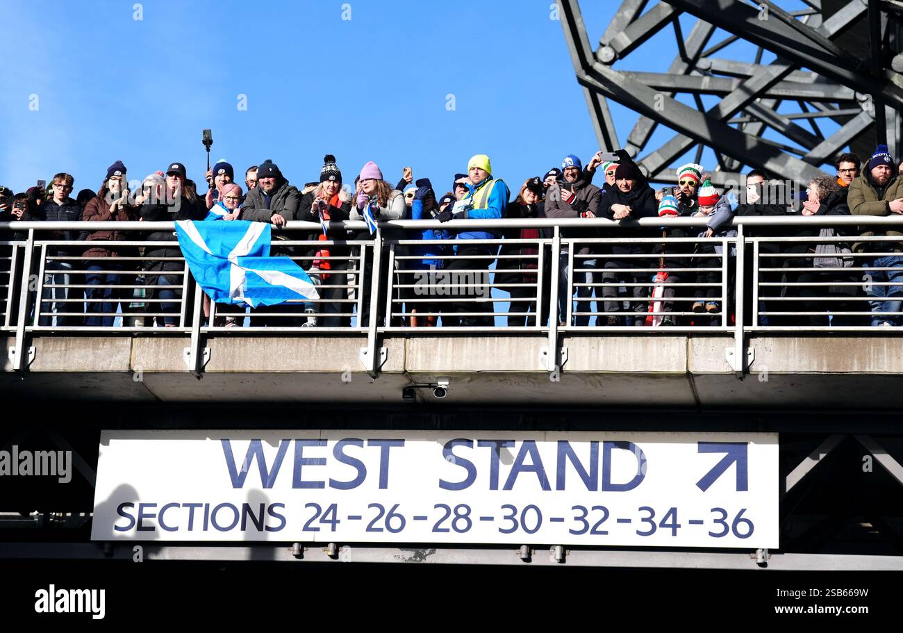Scotland fans ahead of the Guinness Six Nations match at Murrayfield