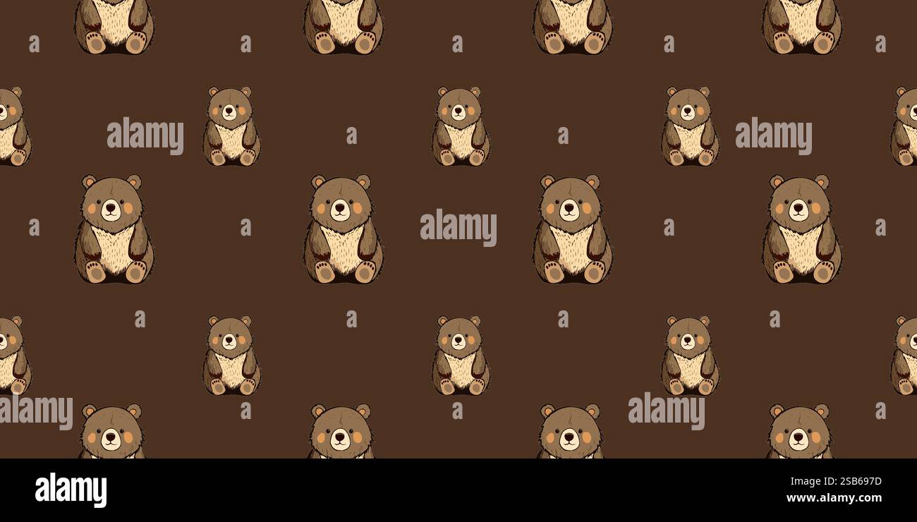 Seamless Teddy Bear pattern illustration Stock Vector Image & Art - Alamy