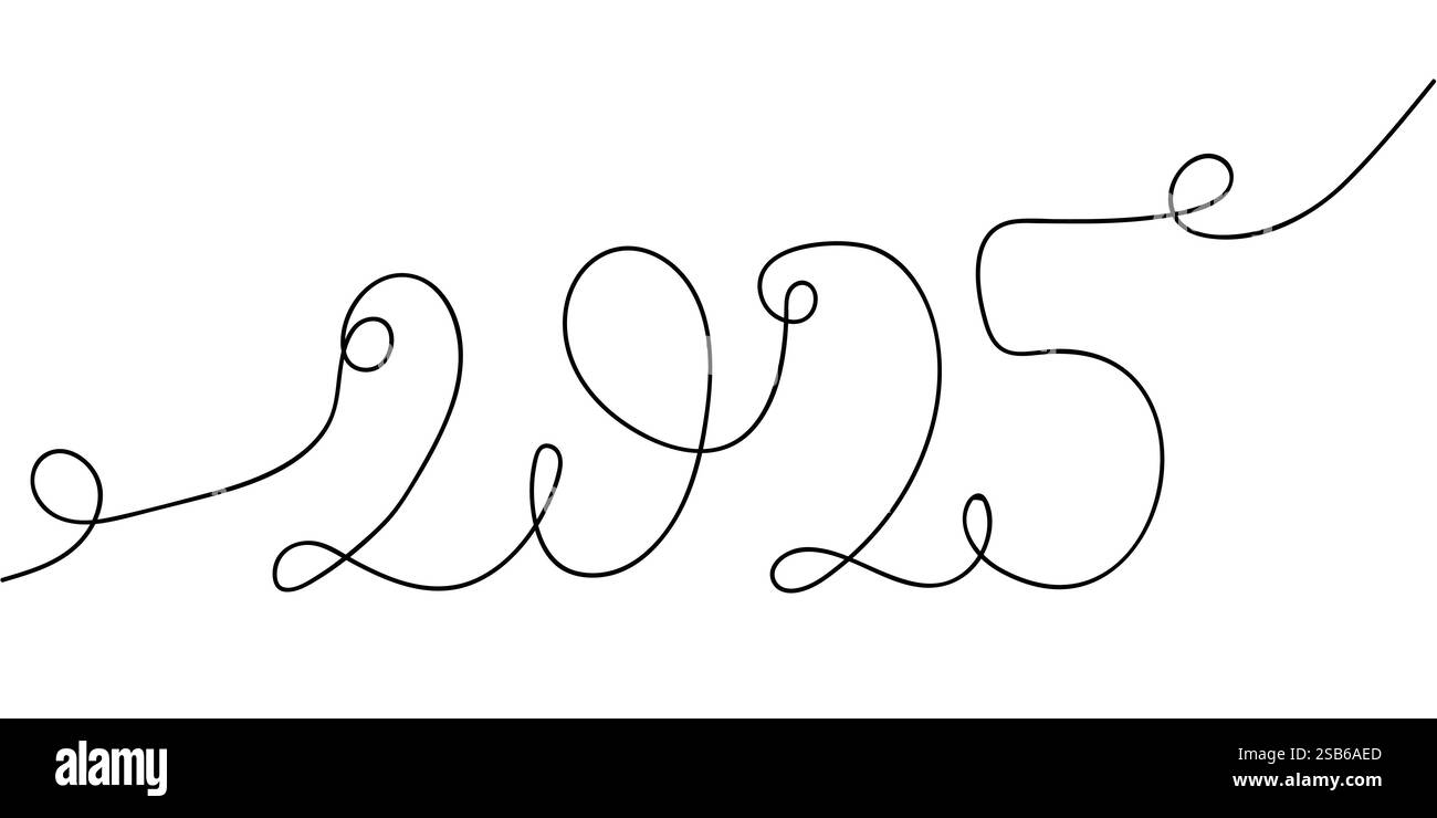 A creative design features the numbers 2025 formed by a single ...