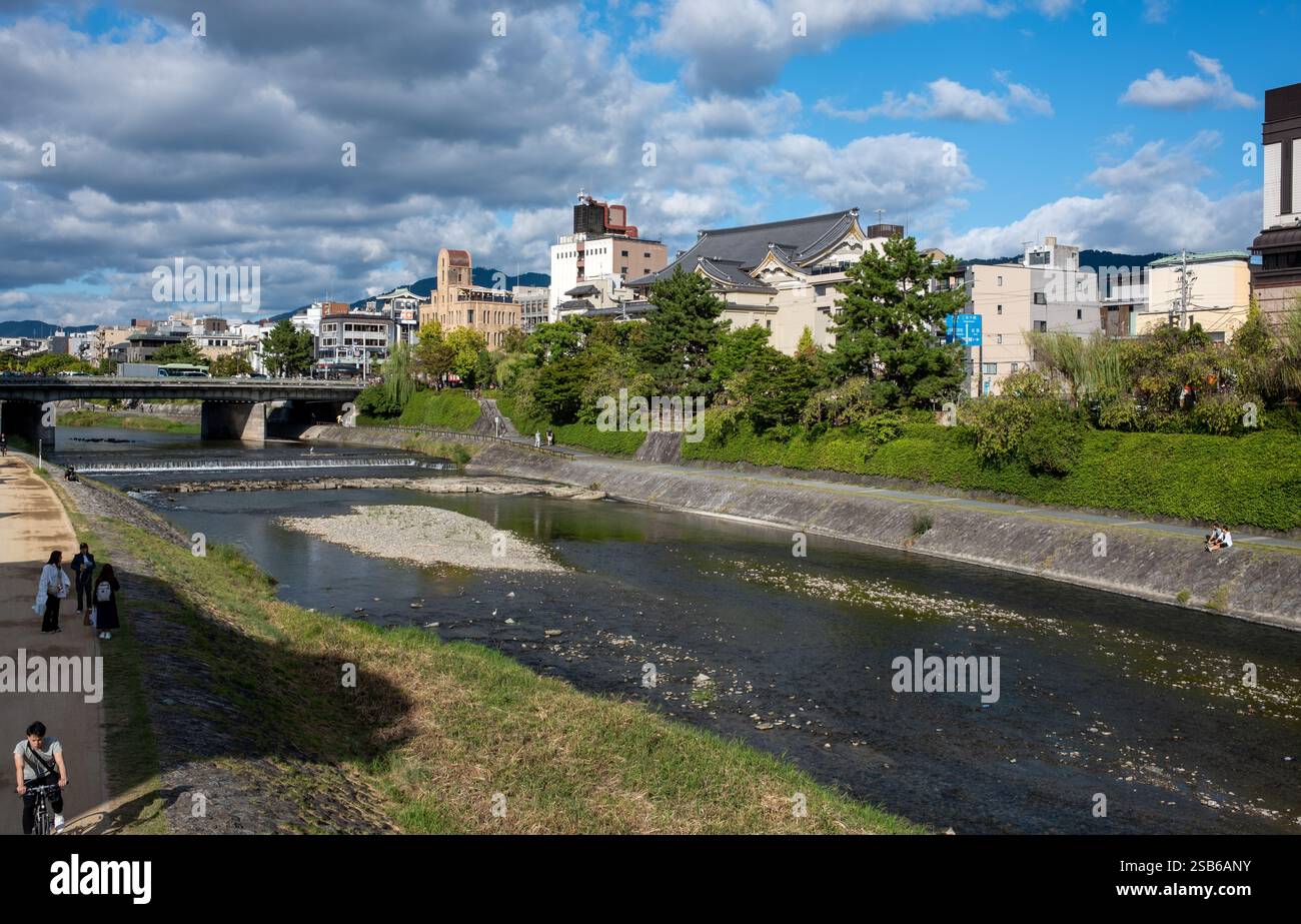 Kamo River Kyoto Japan Stock Photo