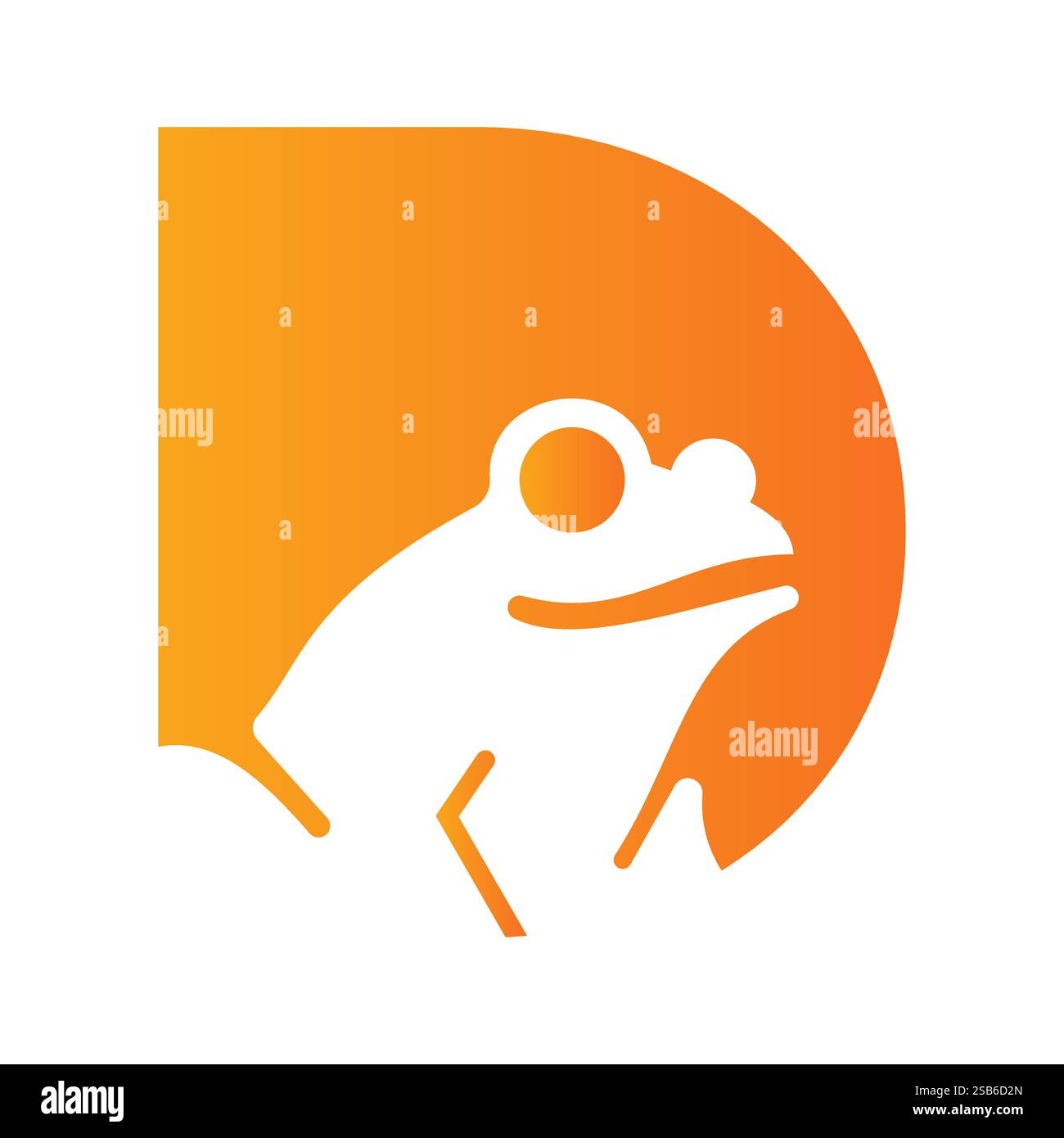 Initial Letter D Frog Logo Design Vector Template Stock Vector
