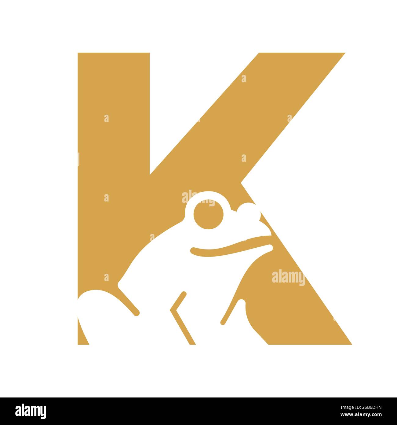 Initial Letter K Frog Logo Design Vector Template Stock Vector