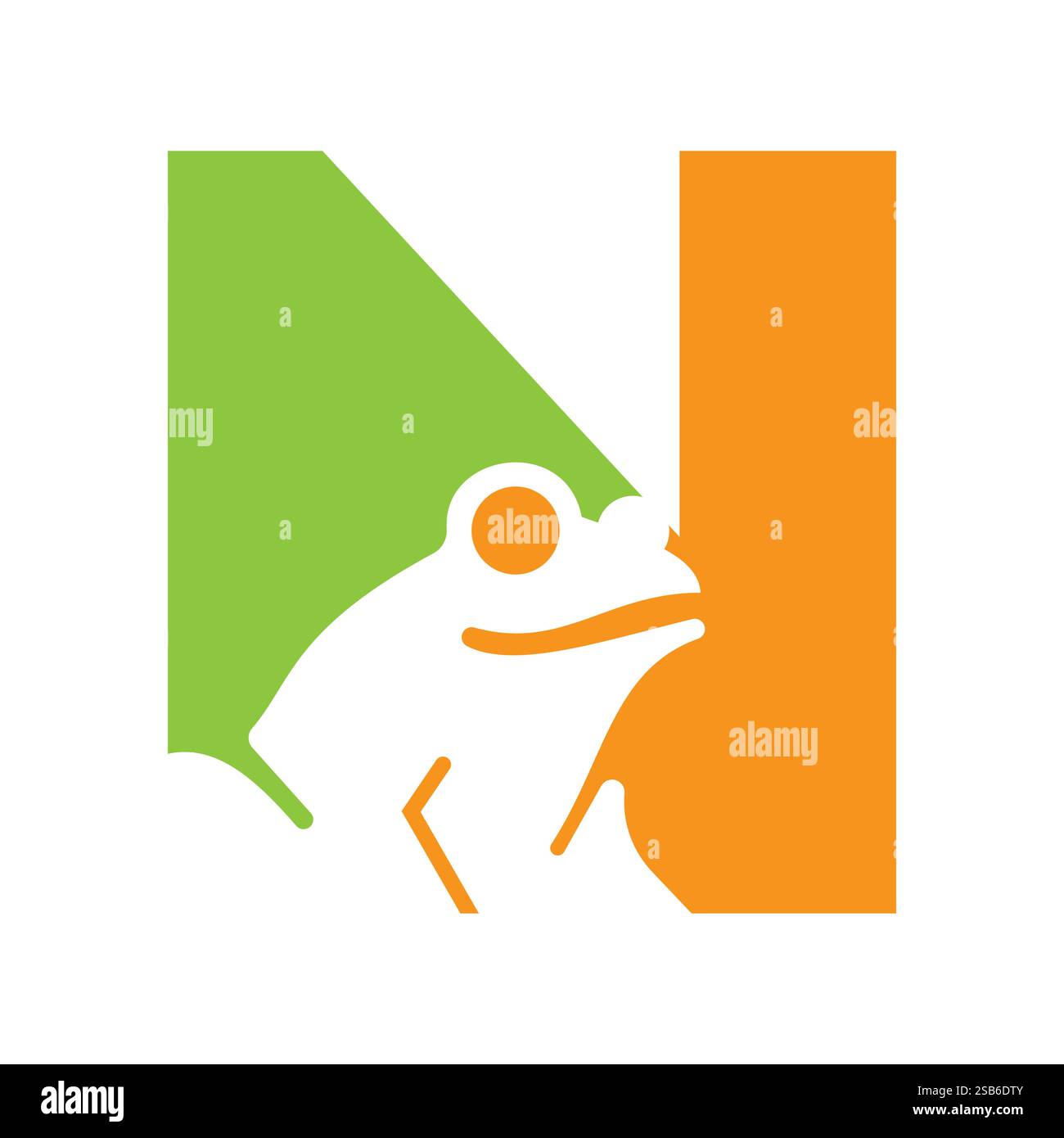 Initial Letter N Frog Logo Design Vector Template Stock Vector