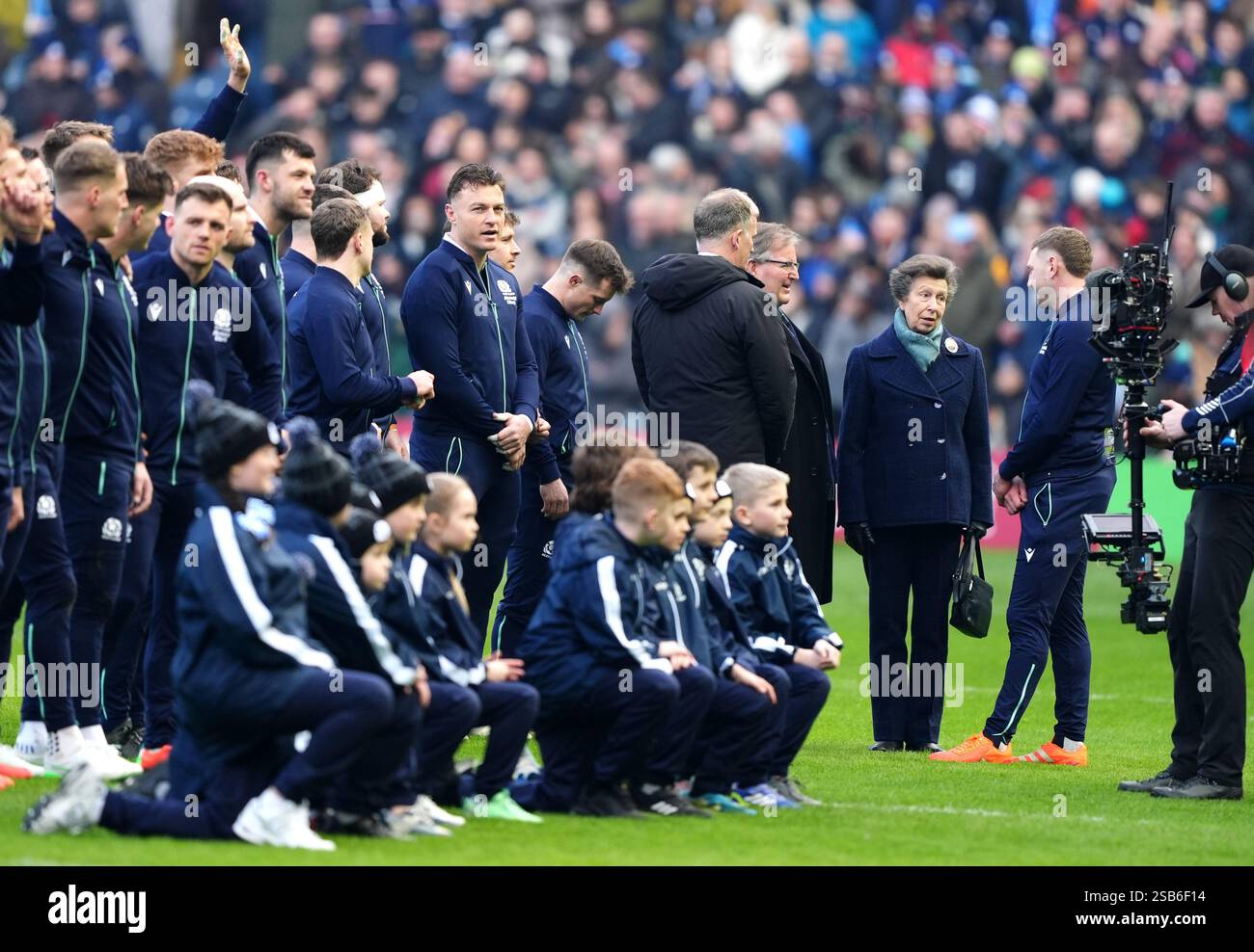 The Princess Royal with Scotland's Finn Russell ahead of the Guinness