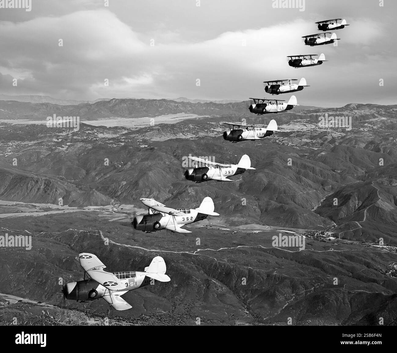 Photo of two diving Allied biplanes Photo of two diving Allied biplanes