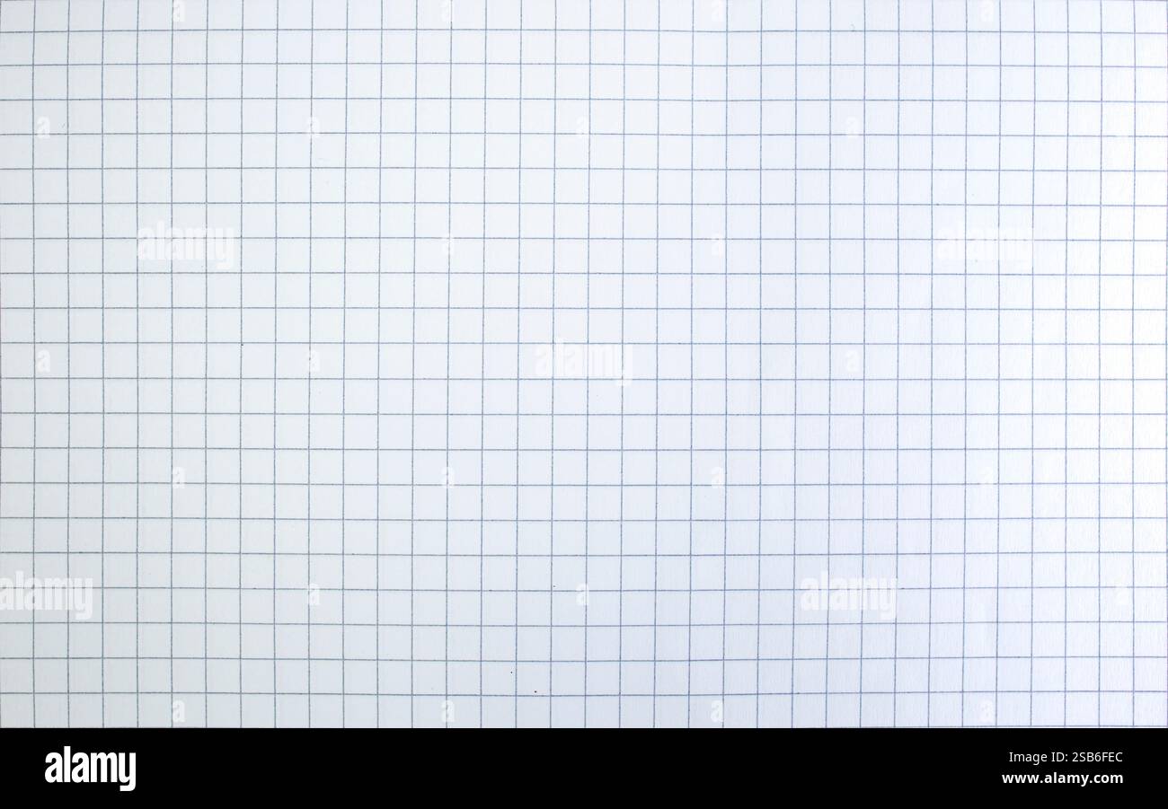 Chequered pattern empty page, mathematics copybook page , abstract texture Stock Photo