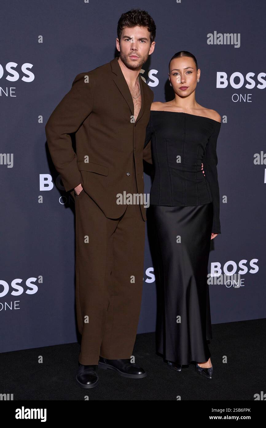 Luke Newton, left, and Antonia Roumelioti pose for photographers upon(02)