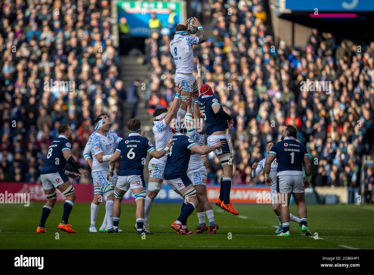 1st February 2025; Murrayfield Stadium, Edinburgh, Scotland Six