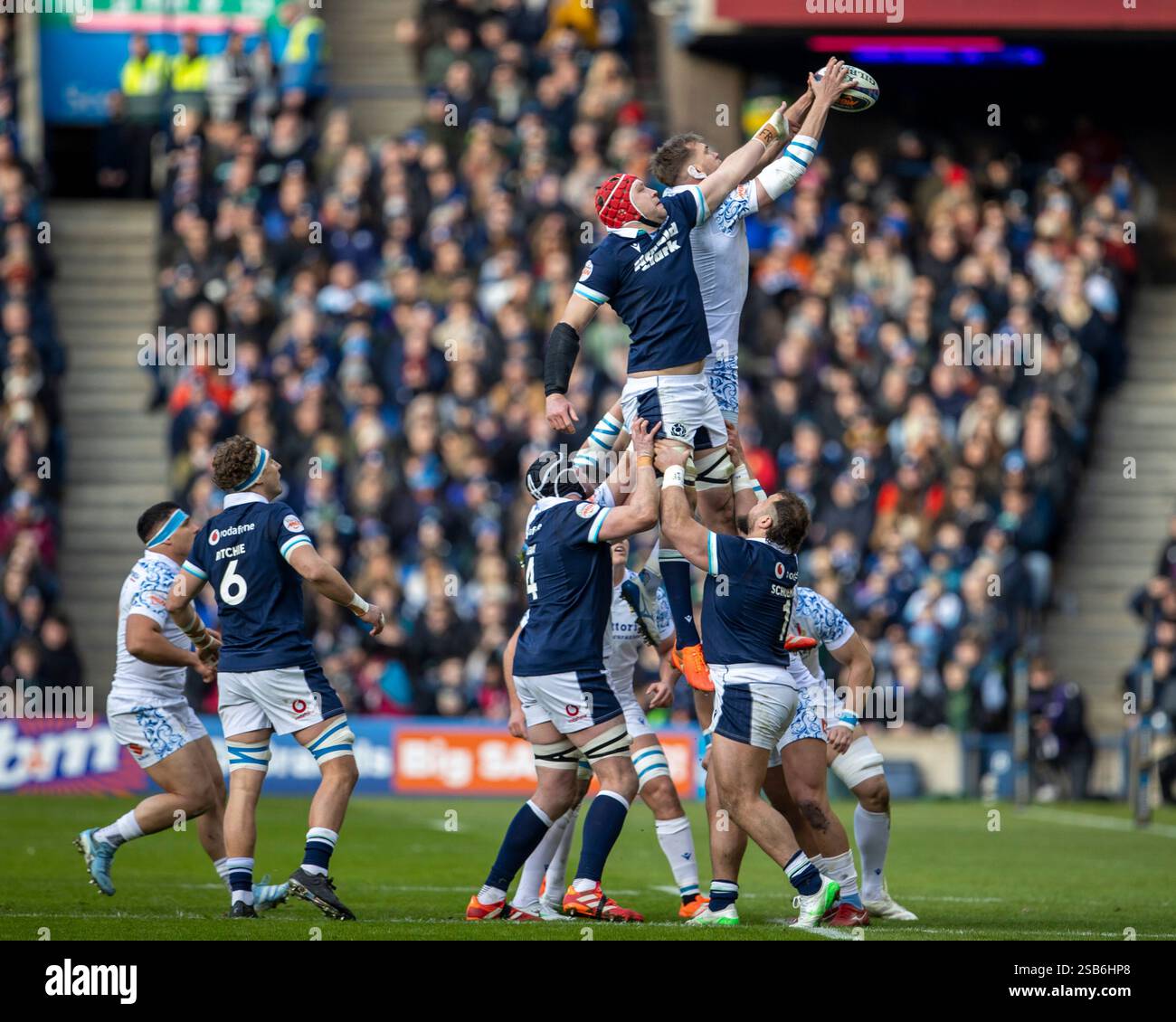 1st February 2025; Murrayfield Stadium, Edinburgh, Scotland Six