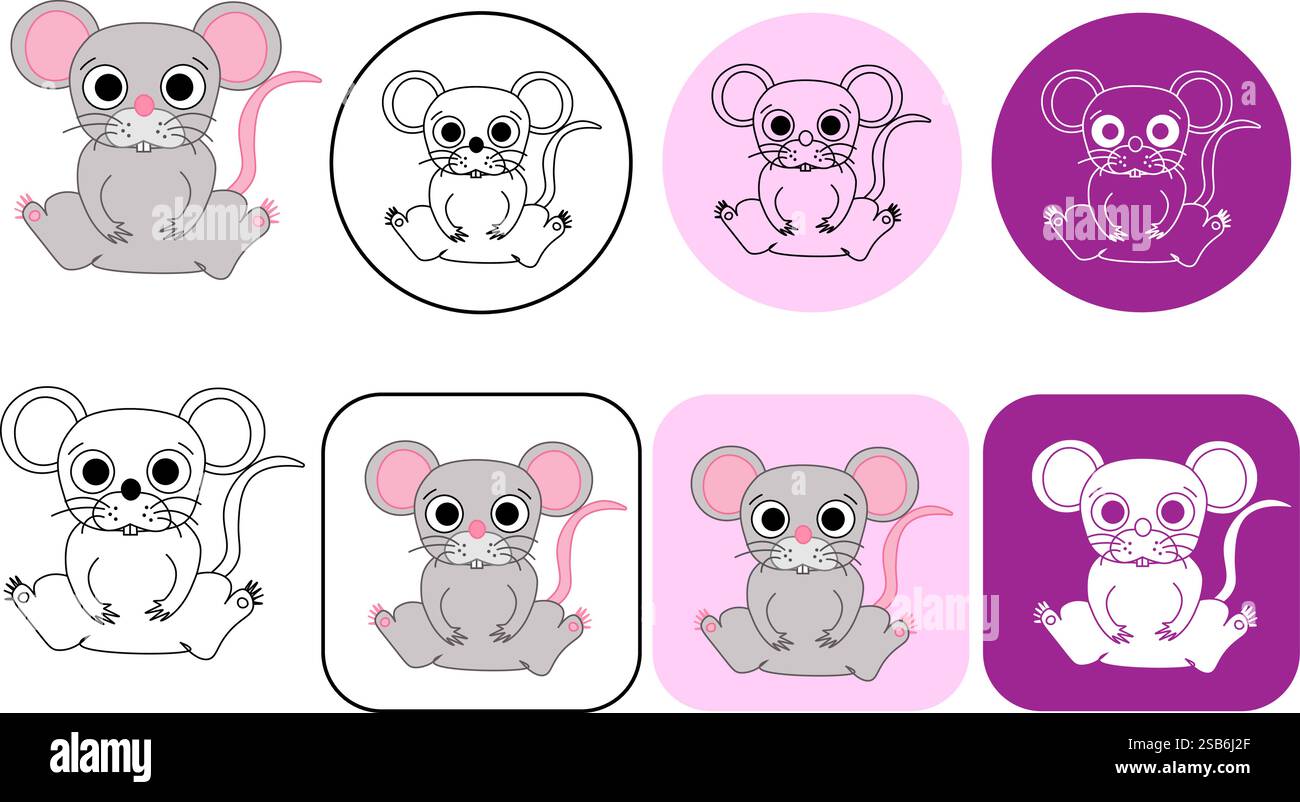 Mouse icon vector graphic line logo. Vector mouse silhouette Stock Vector