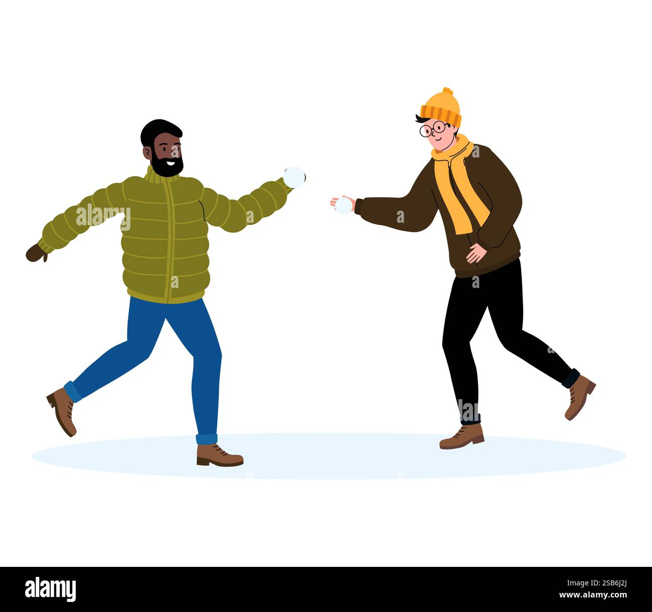 Laughing winter entertainment Stock Vector Images - Alamy