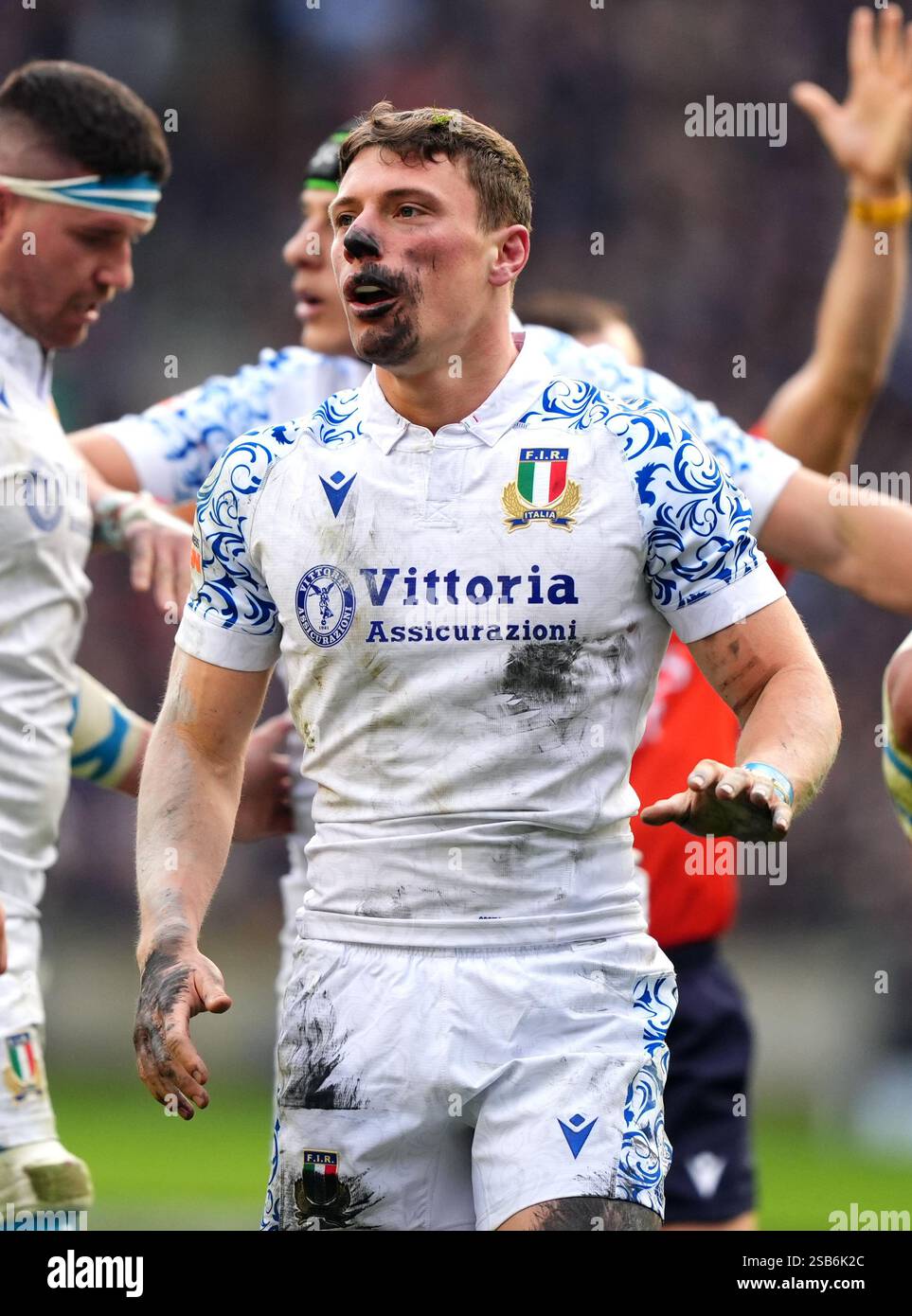 Italy's Paolo Garbisi during the Guinness Six Nations match at ...