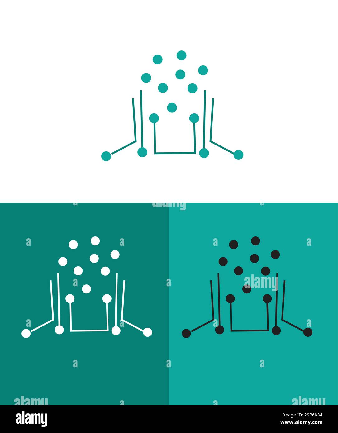 Connection network logo design vector,  technology logo design vector illustration Stock Vector