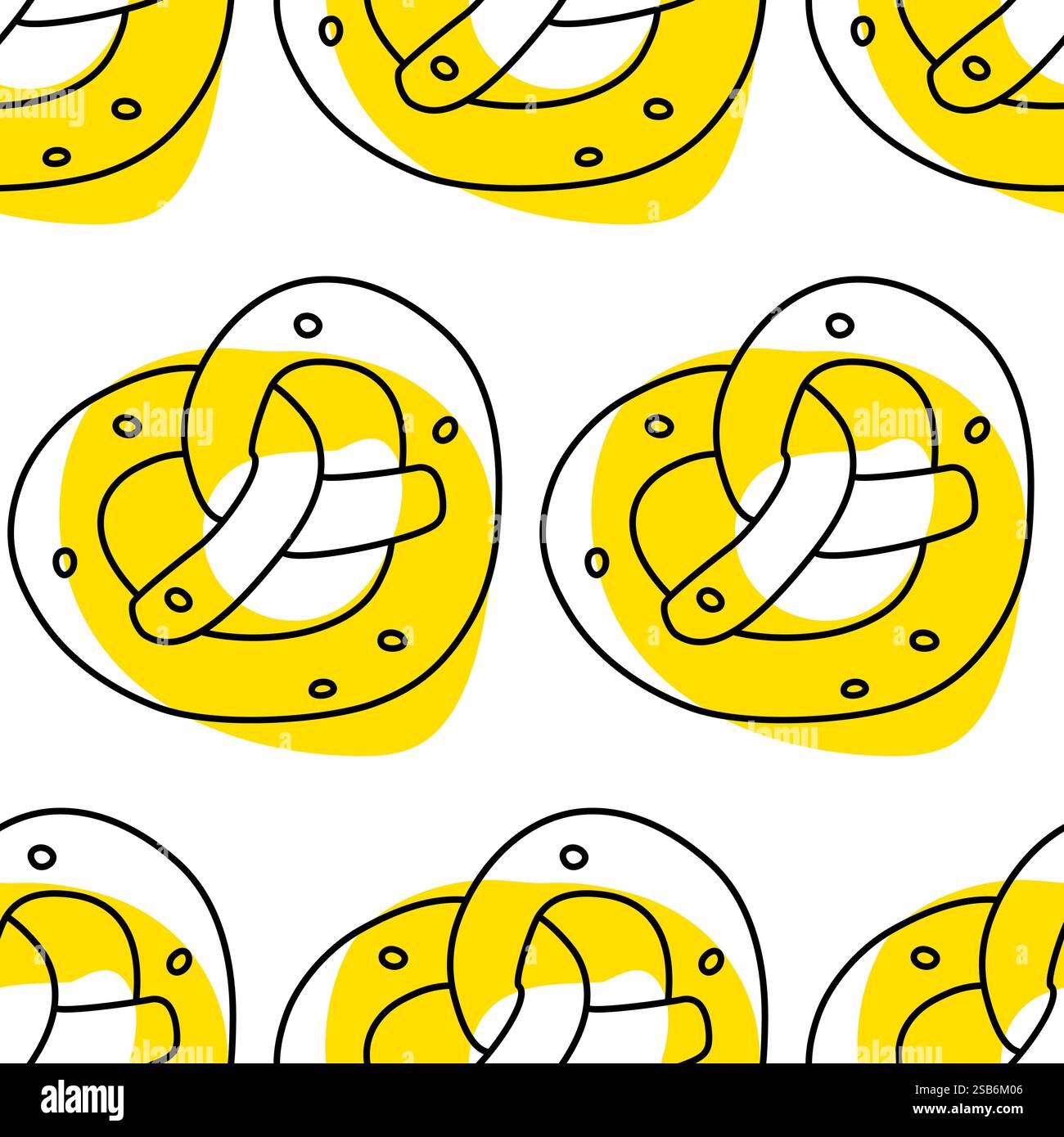 Seamless pattern with mini pretzels on an isolated background. Vector illustration Stock Vector