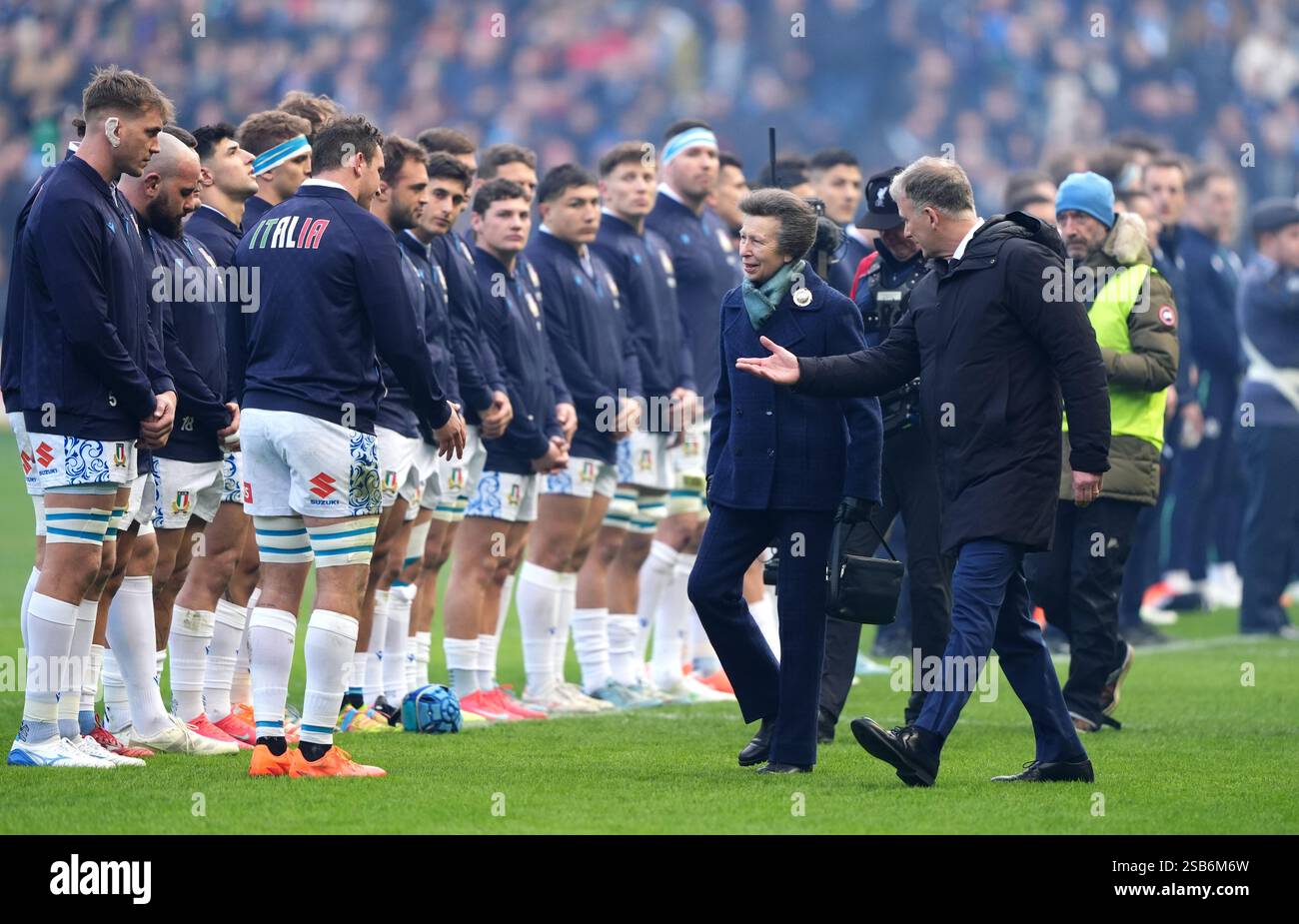 The Princess Royal greets players ahead of the Guinness Six Nations
