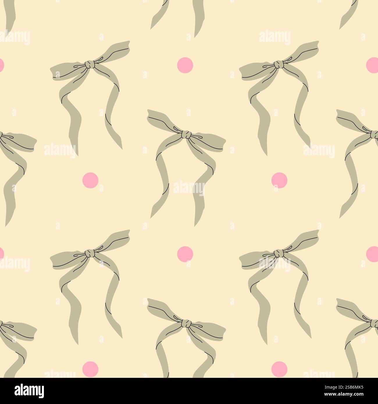 Checkared Pattern Bow Cute seamless checkered pattern with bows. Composition with vintage ...
