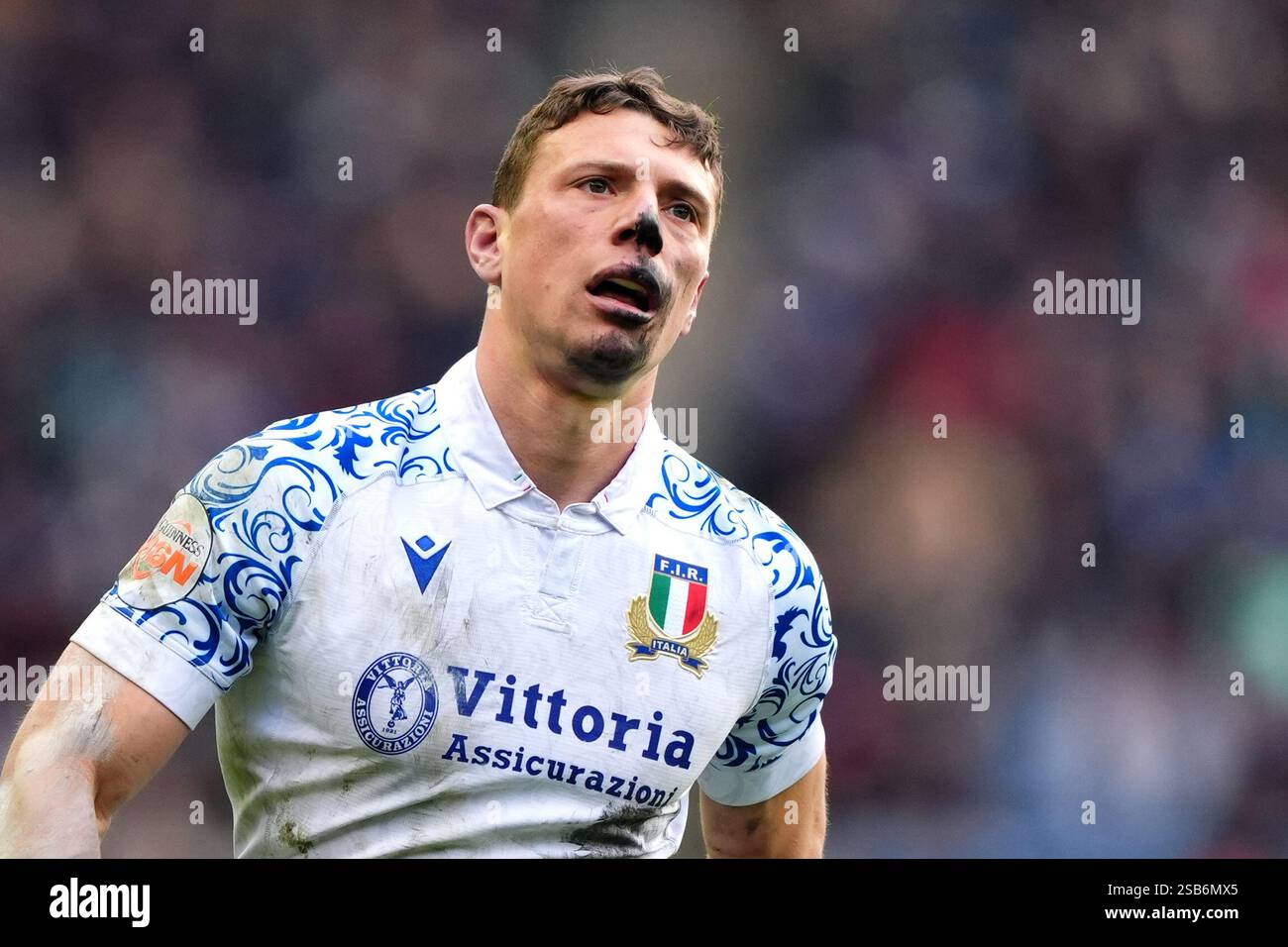 Italy's Paolo Garbisi during the Guinness Six Nations match at ...
