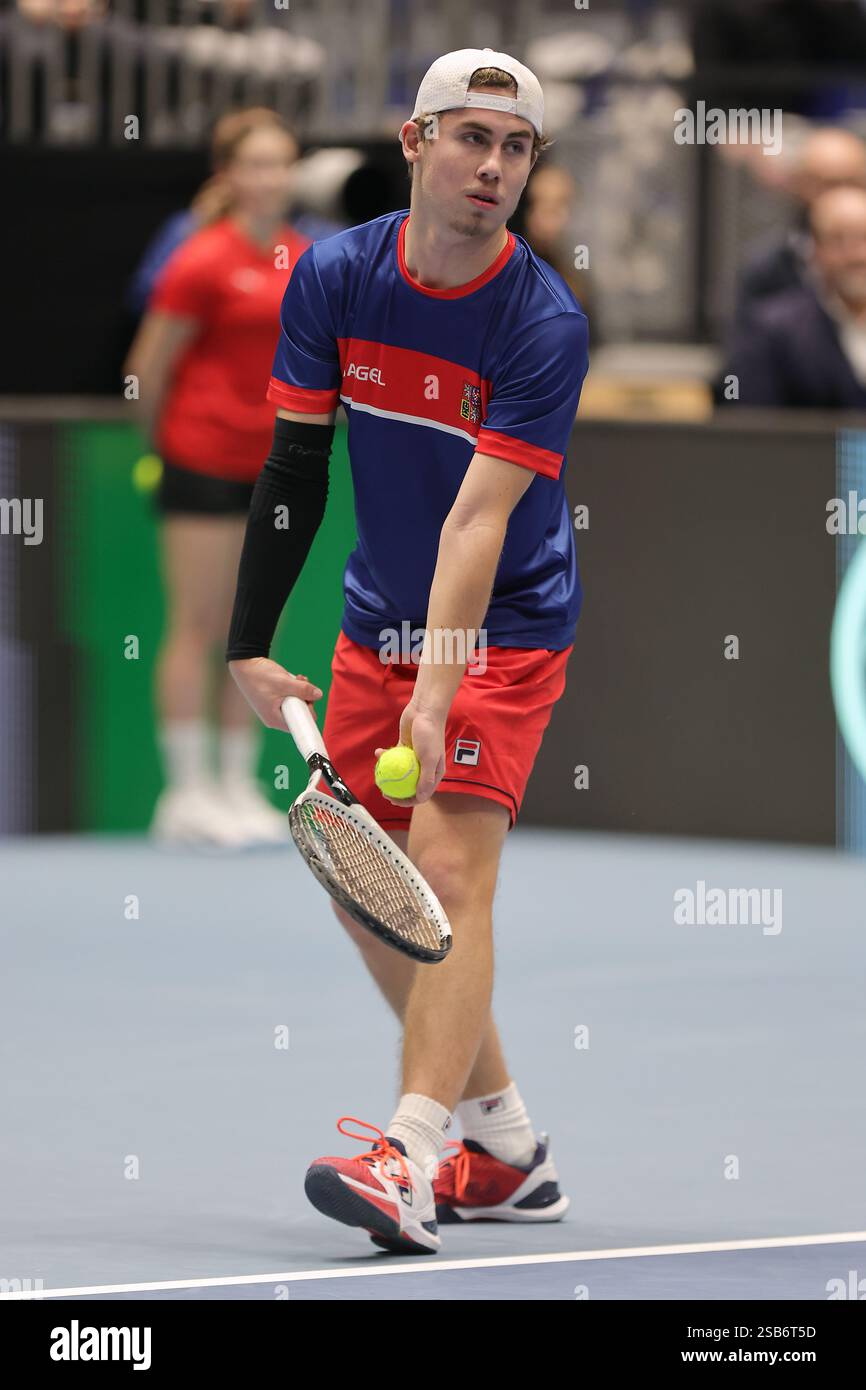 Davis Cup qualification, singles, Maxim Mrva (pictured) of the Czech