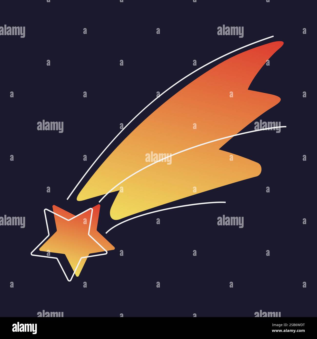 An orange and yellow star shines brightly against a deep black ...