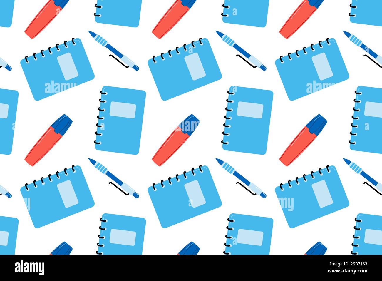 stationery elements seamless pattern design vector. Vector illustration Stock Vector