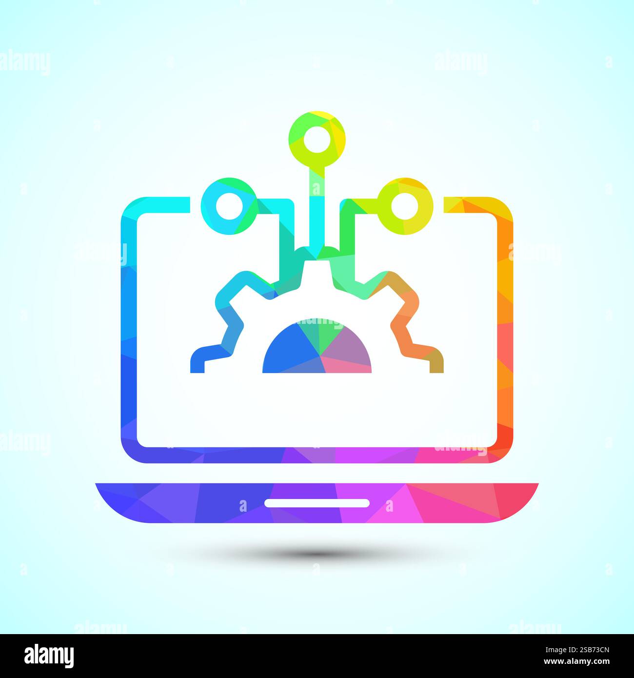 Information technology icon design illustration. Digital tech icon, low ...
