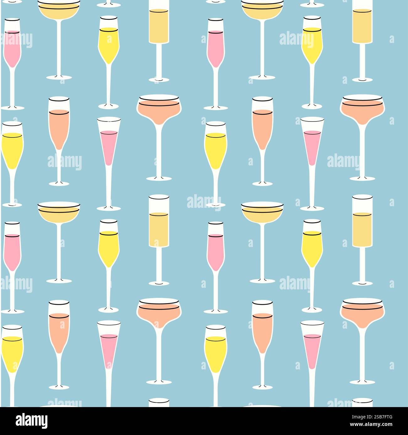 Cocktail Glass Repeat Pattern Colorful Cocktail Glass Pattern A seamless pattern Stock Vector Image ...