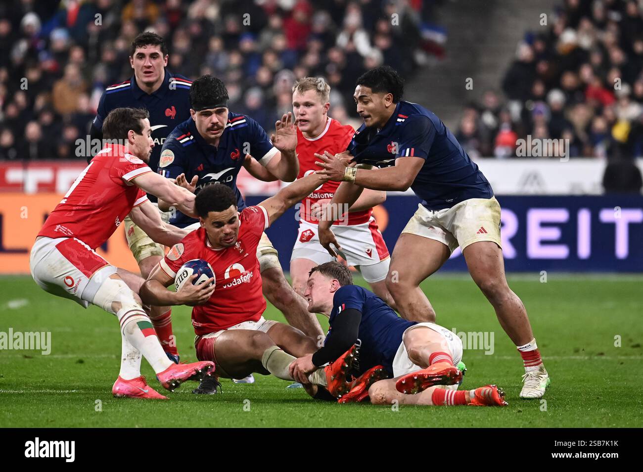 Game phase during the Opening Match of the 6 Nations Tournament