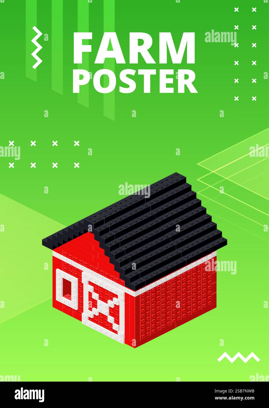 Farm poster for print and design. Vector illustration Stock Vector ...