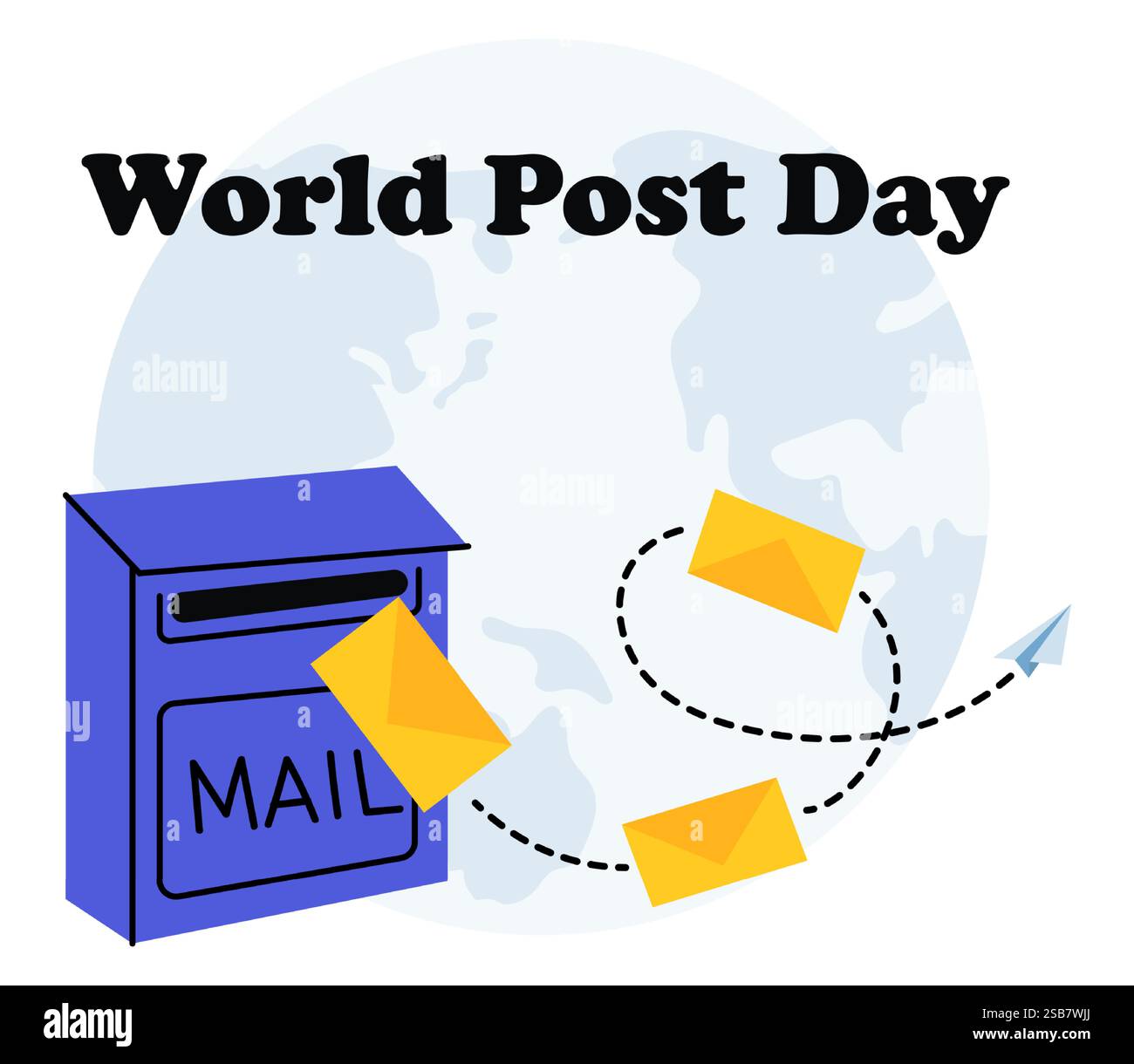 Celebrating World Post Day with a colorful representation of mail ...