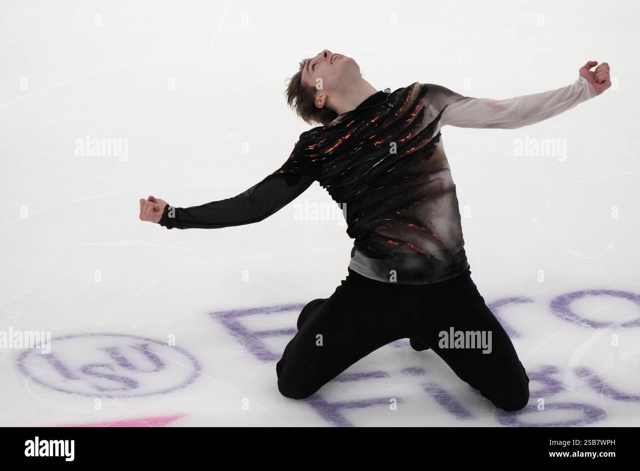 Aleksandr Selevko of Estonia performs during the men's free skating