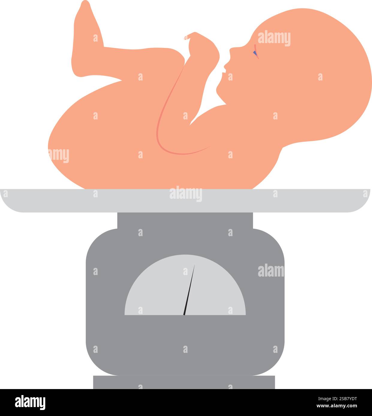Newborn Baby Weight Vector illustration in flat style. Pediatrics ...