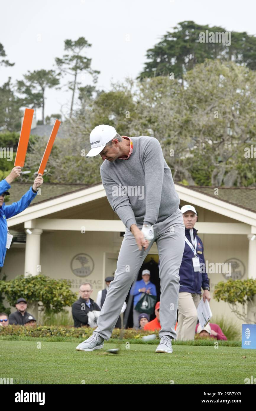 Pebble Beach, California, USA February 1st, 2025 Justin Rose prepares