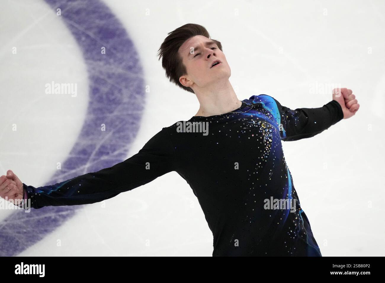 Vladimir Samoilov of Poland performs during the men's free skating