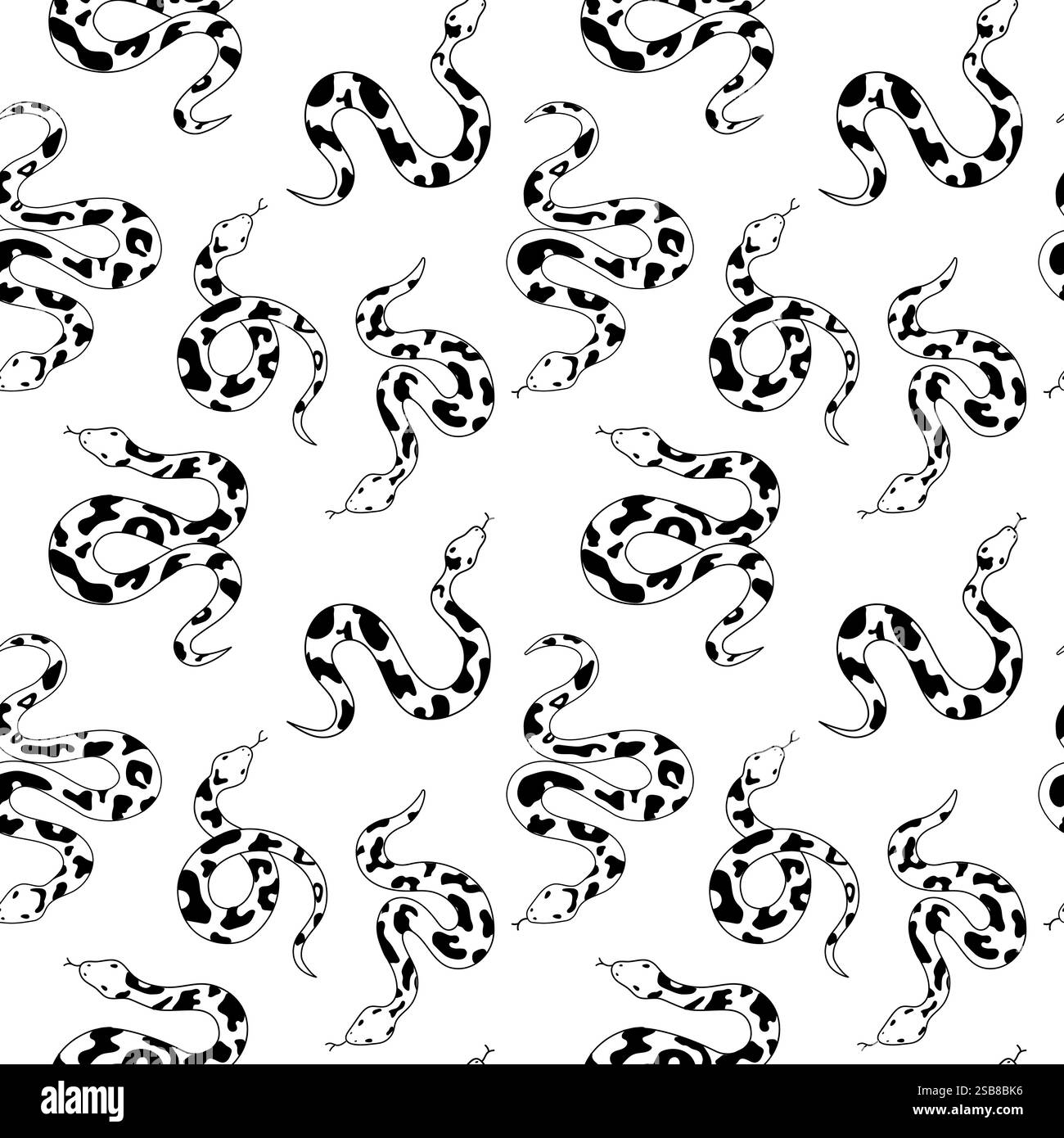 Various snakes of different patterns doodle set Stock Vector Image ...