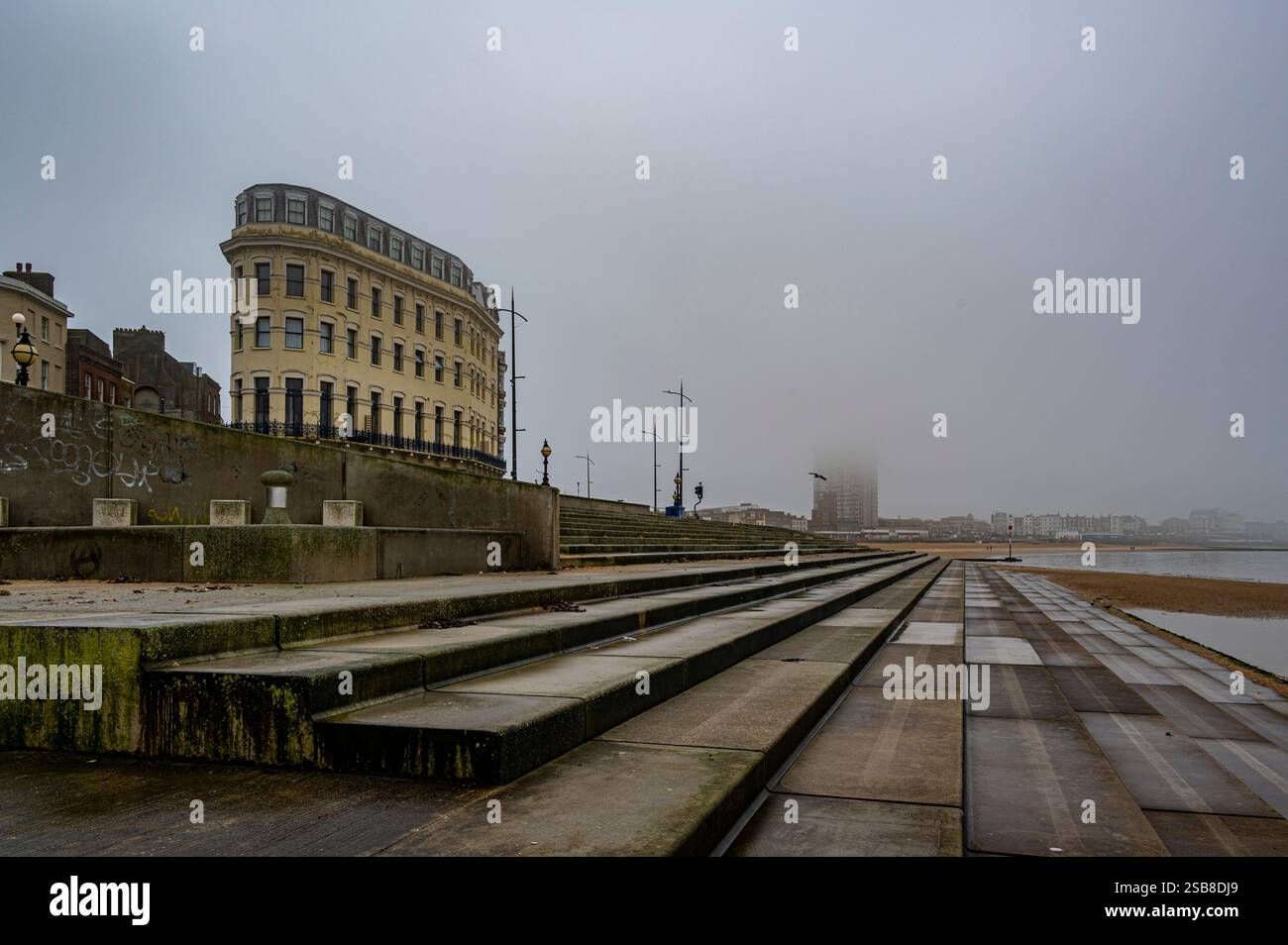 Margate seafront in a desolate winter day Stock Photo