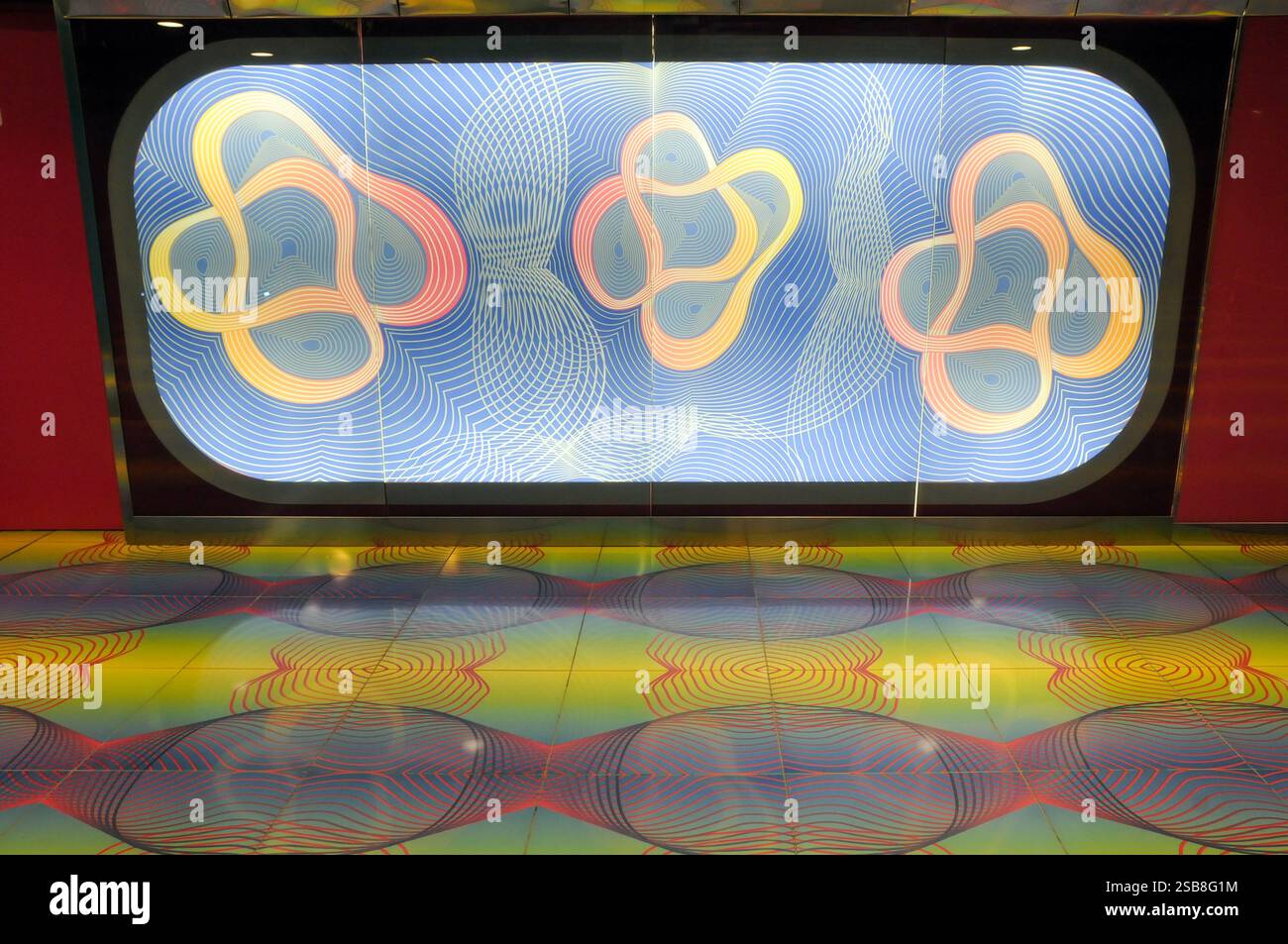 Interior of the "Università" art station of the Naples metro line 1 ...