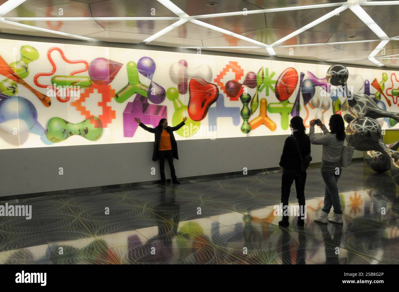 Interior of the "Università" art station of the Naples metro line 1 ...