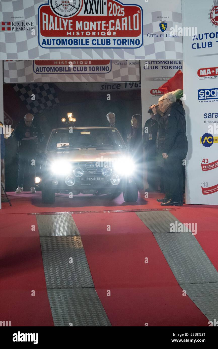 Turin, Italy.January 30 , 2025.Classic Cars for the Rallye Monte-Carlo ...